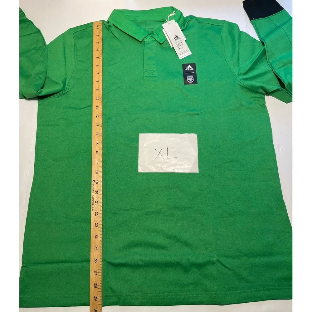 Adidas Austin Football Club Men's Player Travel Long Sleeve Polo Green Sz XL NWT